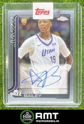 Ace Bailey RC Auto 2025-26 Topps Chrome Rookie Utah Jazz #TCAR-AB
