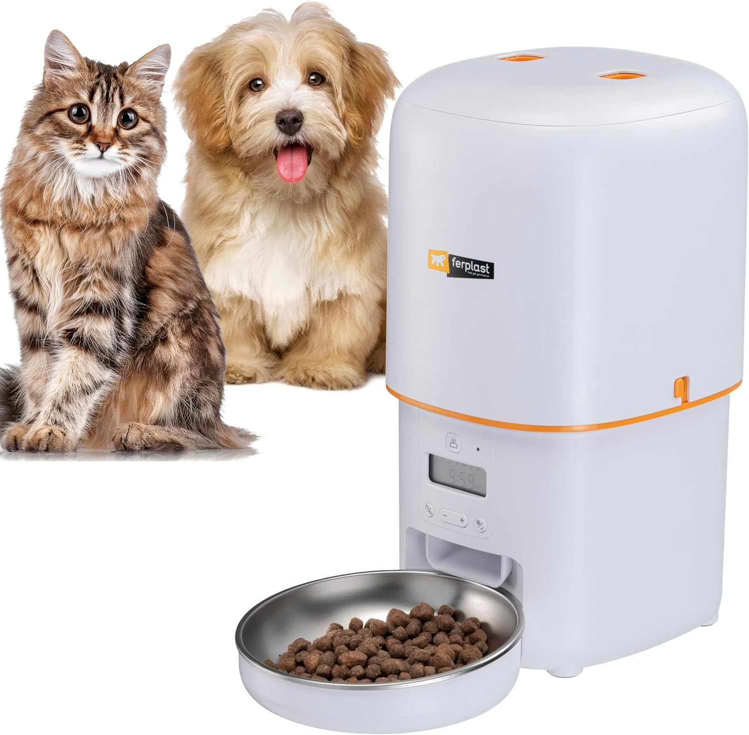Distributore Automatico Cibo Gatti e Cani 4L | Dispenser 6 Pasti Programmabile - 1