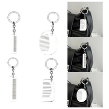 Titaniums Steel Hair Comb Keychain Stylish Keyring for Women Travel Accessory