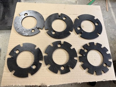 Set of 6  super spacer plates 2 3 4 6 8 12 5-1/4  OD 2-5/8  ID
