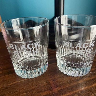 Pair Of Blackbush Whiskey Glasses Tumblers Bushmill