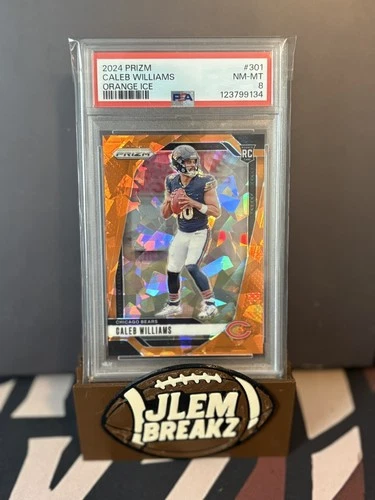 2024 PANINI PRIZM ORANGE ICE #301 CALEB WILLIAMS PSA 8