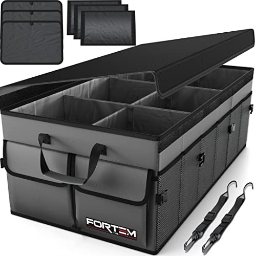 Car Boot Organiser, Collapsible Multi Compartment SUV Organizer, Foldable