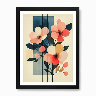 Flowers On The Wall Art Print Frame Framed Wall Art Poster Canvas Print Picture