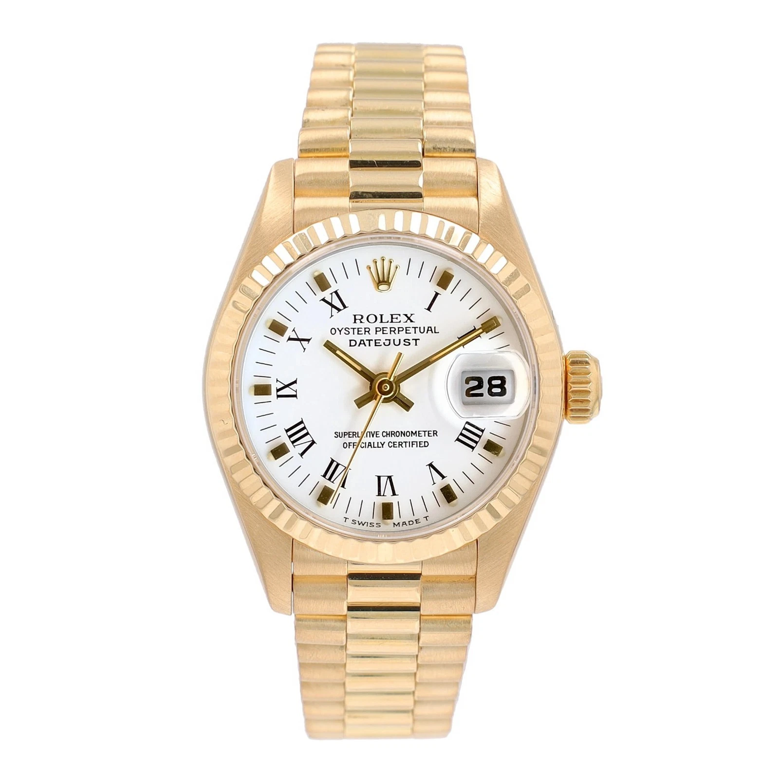 慶　　muta 8 (2XL) Rolex Ladies Datejust 69178 18KY Solid Gold White Dial Fluted
