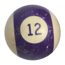 Vintage Colored Number 12 Purple Striped Replacement Pool Ball Billiard