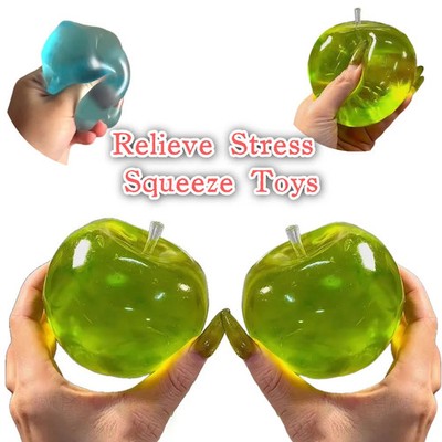 Green Apple Squishy Toy - Giant Stress Ball Slow Rising Squeeze Fidget Anxiety S