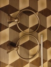 2 Bathroom Towel Ring Holders, Brushed Nickel, VGC