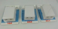 Never Used Lot Of 3 RCA White Surface Mount Duplex Telephone Jack TP2662WHN 