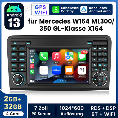 7''Android 13 Autoradio GPS SAT Navi Carplay DAB DVR For Mercedes ML/GL W164 X164