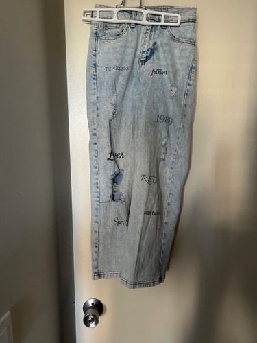 Swifties! Girls Size 8 Jeans Taylor Swift Influenced Distressed Preowned - Picture 3 of 7