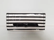 Kate Spade Clutch Chelsea Park Keira Striped Patent Leather Bow Black & Cream