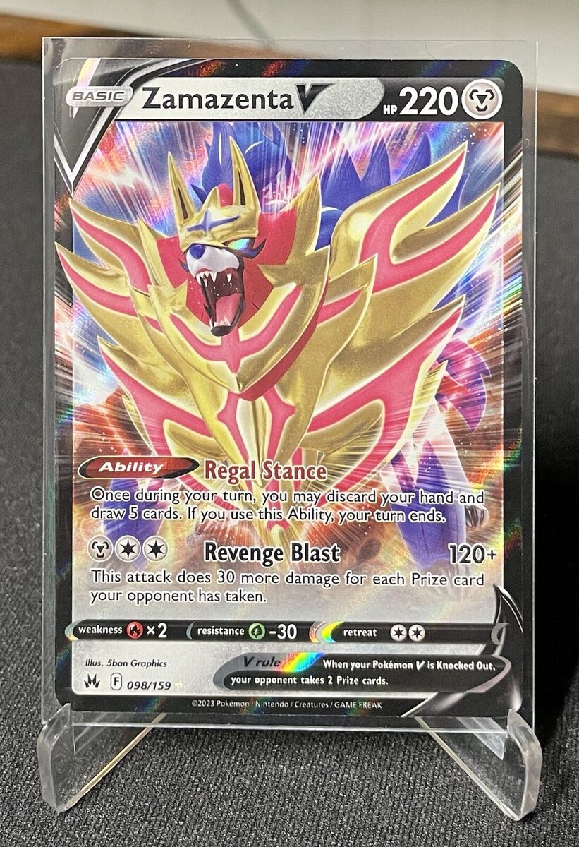 Pokemon Zamazenta V - Holo Ultra Rare - 98/159 - Crown Zenith NM