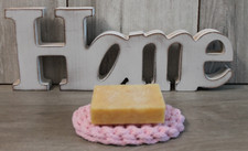  Seifenablage gehäkelt, Seifenunterlage Seifenschale, Fb Puderrosa, oval