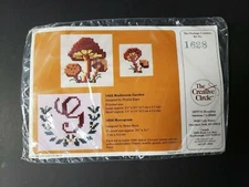 Creative Circle Counted Cross Stitch Kit 1625 Mushroom Garden And 1628 Monogram
