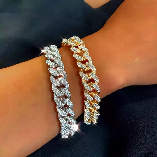 Zircon iced Cuban Bracelet Thick Chain 