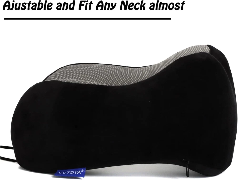 Ultra-Soft 100% Memory Foam Travel Neck Pillow for Sleeping