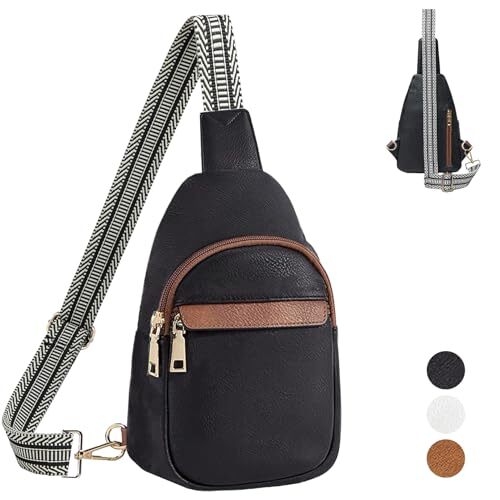 Crossbody Bags for Women Men, Small Sling Purses Bag for Women Trendy, Black-image