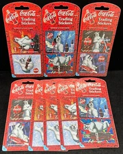 Vintage Coca-Cola Trading Stickers w/ Polar Bear - Lot of 8 Packs