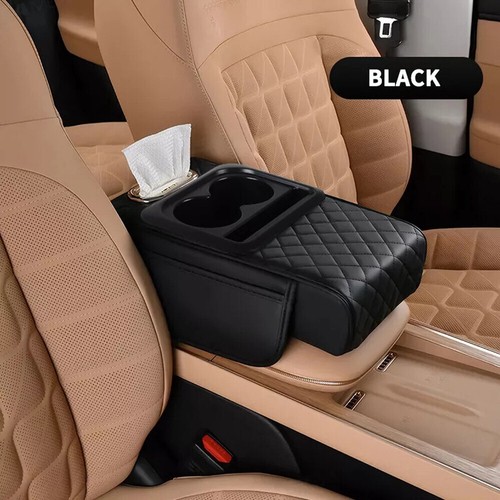 Car Armrest Box Center Console Armrest Storage Box Cushion Cup Holder Universal - Picture 4 of 30