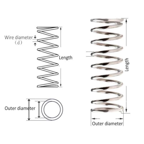Resortes de presión de acero inoxidable 304 diapositivas de alambre de 1,2 mm TODOS LOS TAMAÑOS - Imagen 2 de 9