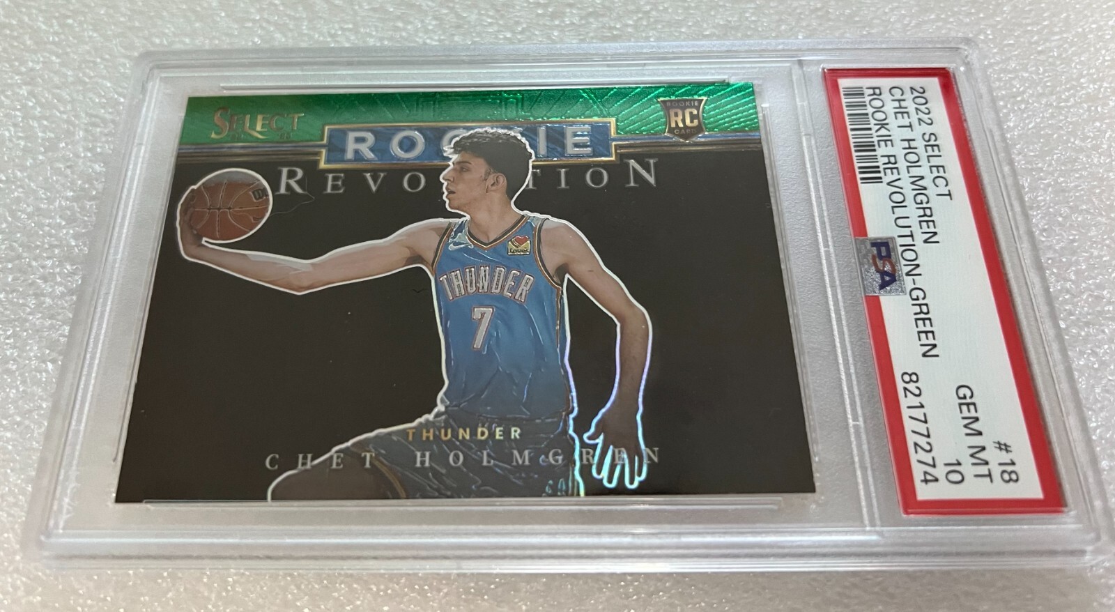 2022 Select Chet Holmgren Rookie Revolution Green Prizm PSA 10