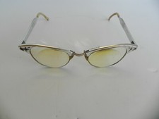 Vintage Artcraft Silver Etched Aluminum Cateye Frames 4 1/4 -5 1/2