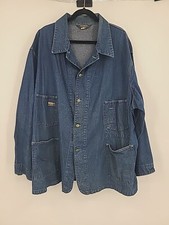 Vintage OshKosh B'Gosh Denim Chore Coat Union Made Sanforized Jean Jacket 58R XL