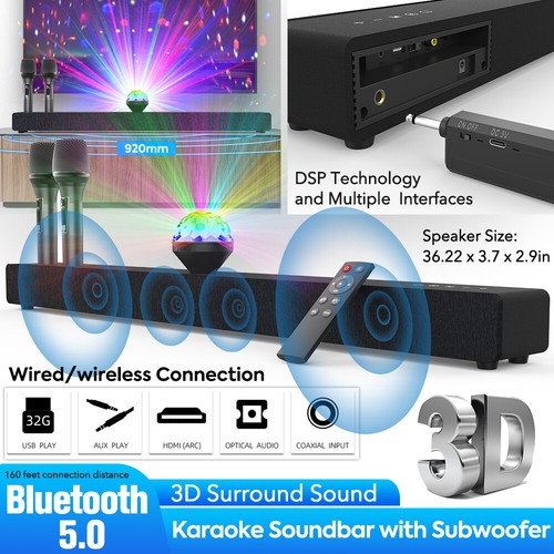 Wireless Bluetooth Sound Bar Soundbar Speaker Home TV Computers Theater System - Picture 3 of 11