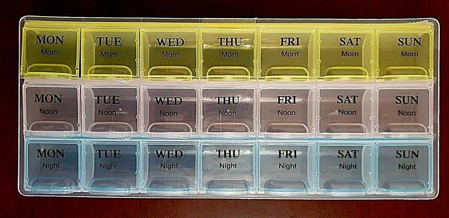 7Day Pill Box Medicine Tablet Dispenser Organizer Weekly Storage Case AM NOON PM eBay
