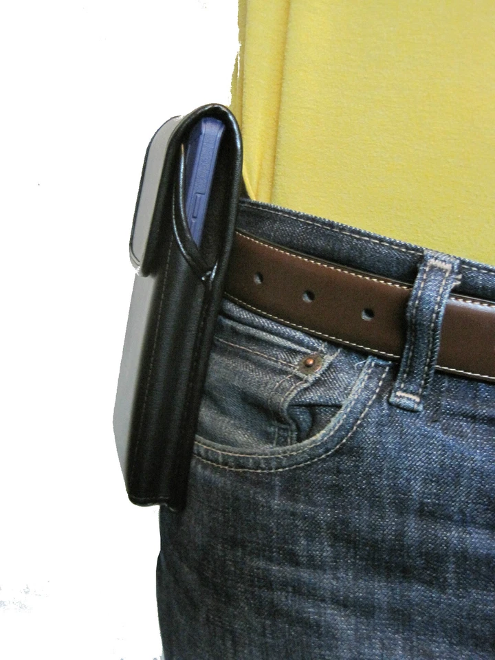 Galaxy Note 10+ Plus Fits Holster Pouch Case Leather Rugged Vertical Fixed Clip - Image 3 of 4