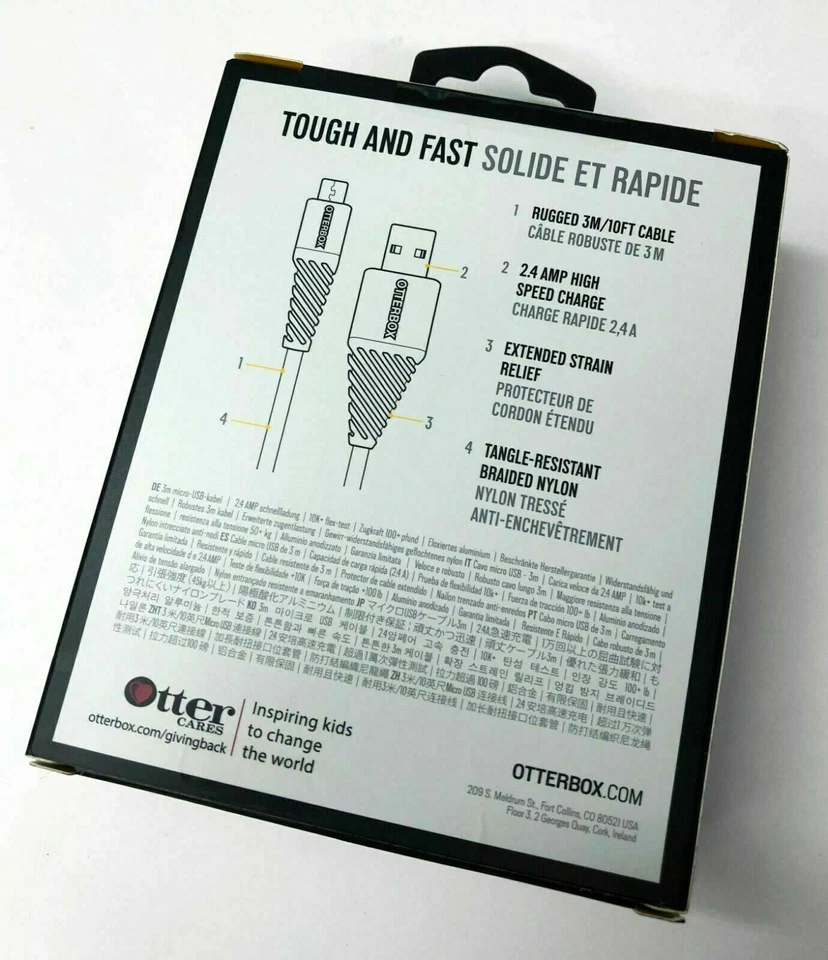 Otterbox Braided Rugged Durable Micro-USB Charge & Sync Cable 1/2/3m - Image 4 of 4