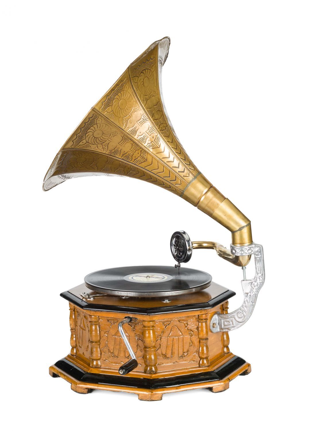 Grammofono a tromba con piatto in ceralacca stile antico eBay