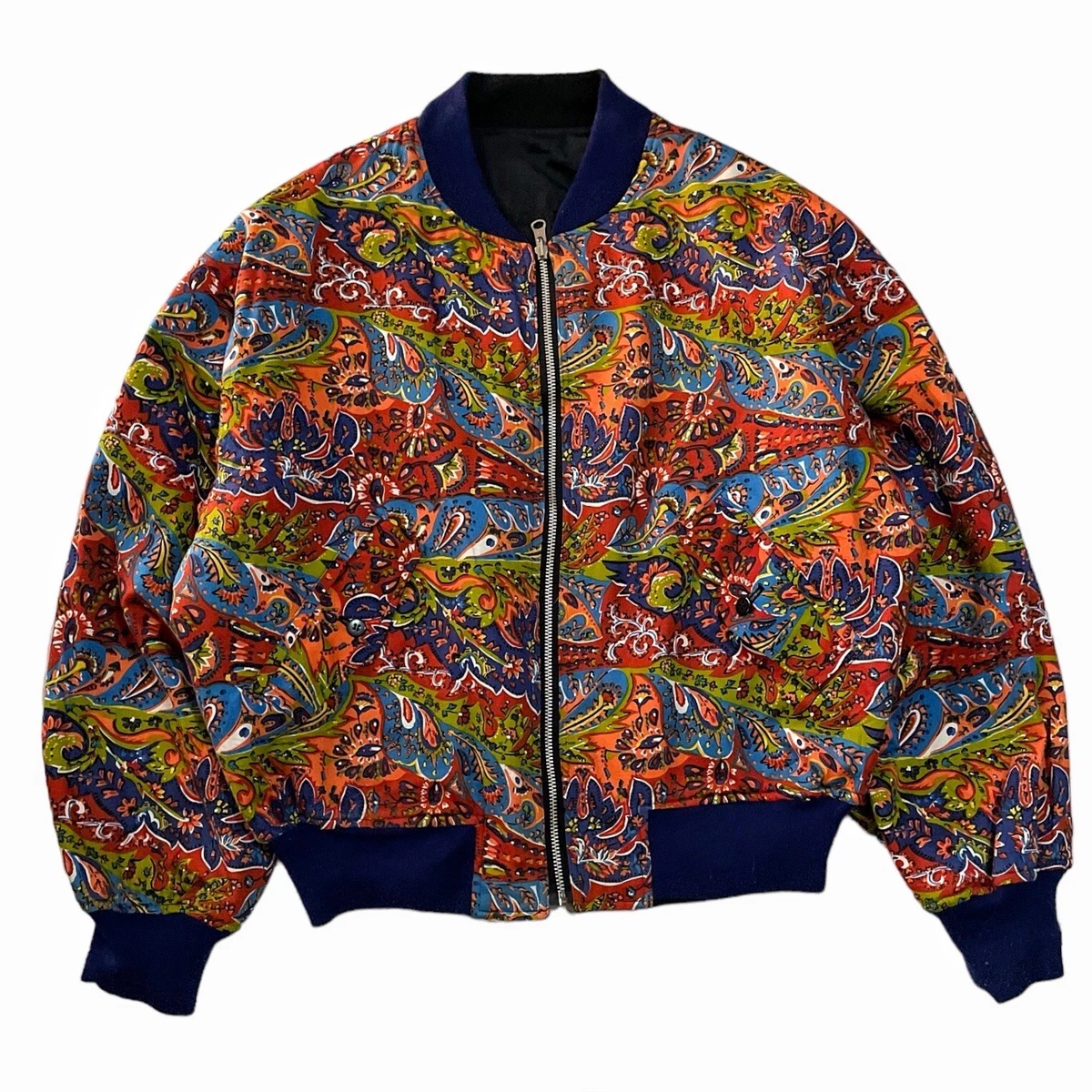 Vintage TETE HOMME Katoh Kazukata Bomber Reversible Paisle Psychedelic Jacket