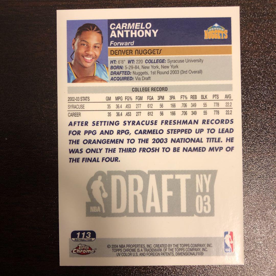 Nba Card Carmelo Anthony Rc Refractor | eBay Nba Card Carmelo Anthony Rc Refractor | eBay