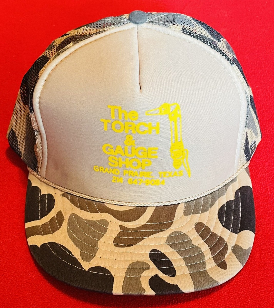 VTG Men's The Torch & Gauge Shop Brown Camo Baseball Hat Cap