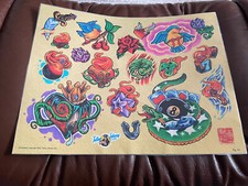  Lot 43 Vintage Tattoo flash art laminated sheet Jay Chastain 2002