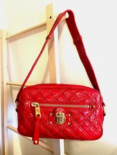 Marc Jacobs quilted red patent leather handbag, 70s vibe, like new condition