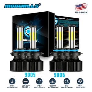 6-sided 9006 / 9005 LED Kit phare Ampoules de faisceau haut faible lampe 6000K blanc