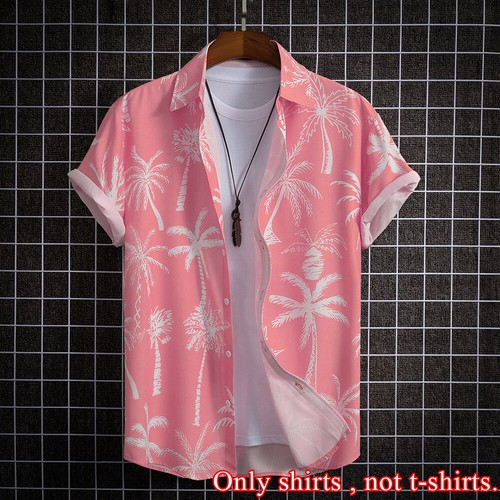 Chemise Hawaïenne Homme Manches Courtes Chemisette Ete Imprimé de Plage Respirant Pour Vacances