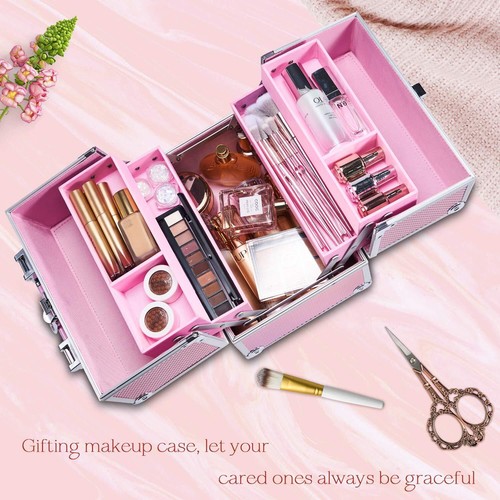 Makeup Train Case Cosmetic Organizer Case Portable Travel Storage Bo... - Picture 7 of 7