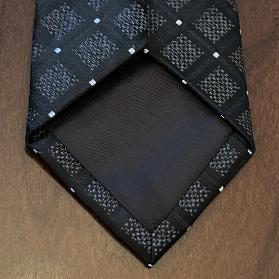 Corbata Croft & Barrow negra 100 % poliéster para hombre hecha en China Foto 2 de 4