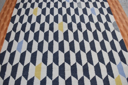 5x7 ft Flachgewebe Wolle 150x230 cm Handgewebter Teppich Afghan Geometrisch Kelim Rug