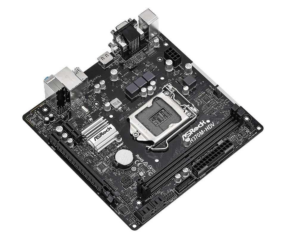 ASRock H370M HDV Motherboard for 9th 8th Gen Intel Core Socket 1151 Black - Image 3 of 4