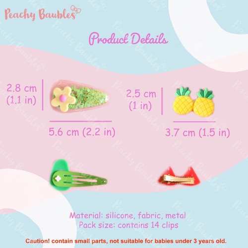 Girls Hair Accessories Set Hairpins Clips Slides Cute Kids Baby Toddler Gift UK - Picture 12 of 16
