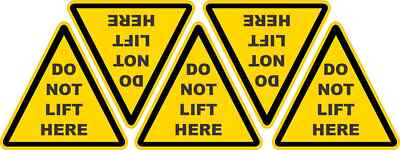 StickerTalk Do Not Lift Here Yellow Triangle Sticker Sheet, 2.5 inches ...