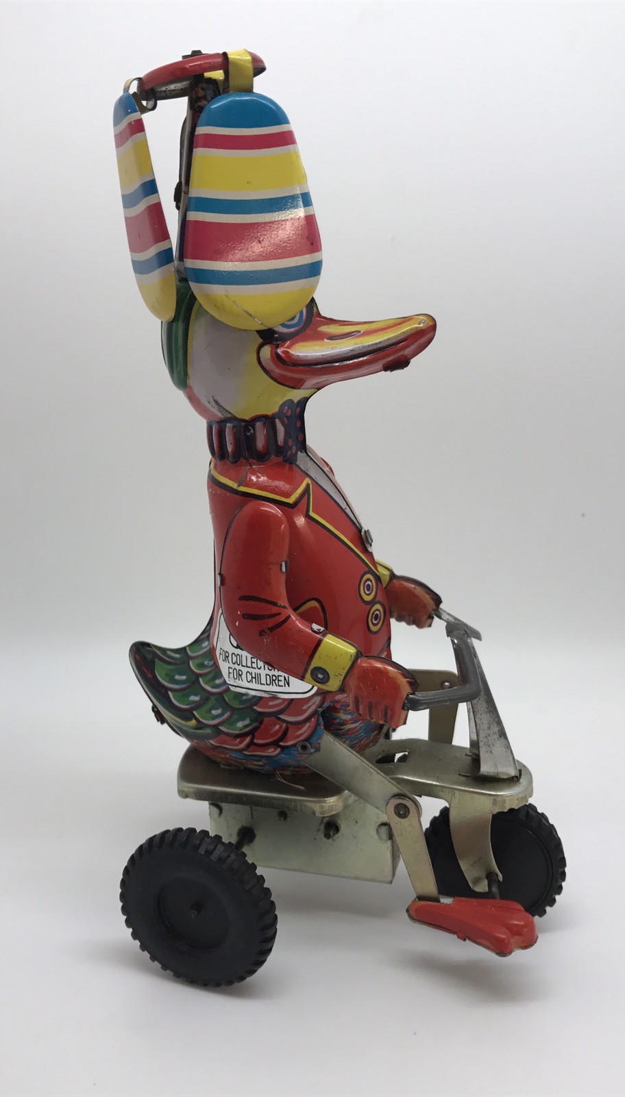 BLIC Metal Wind-Up Duck on Tricycle Toy, Vintage Inspired; China (RF700