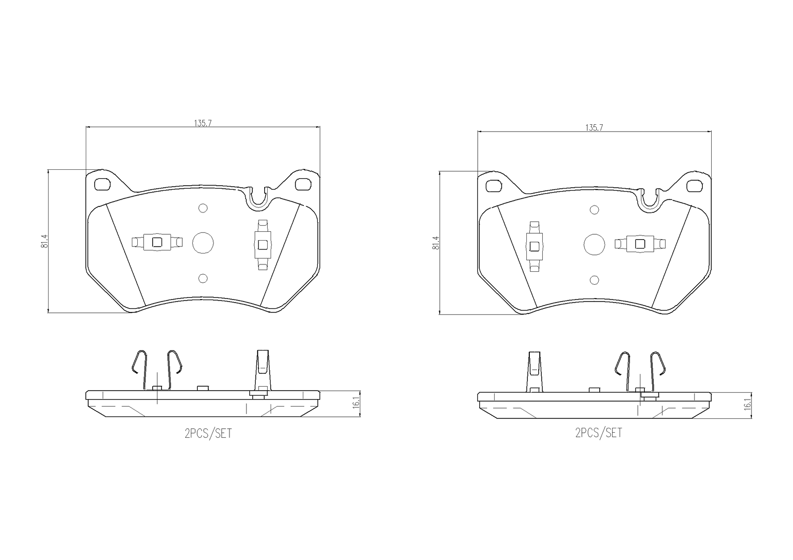 Front BREMBO P 85 181 Brake Pad Set, disc brake for AUDI