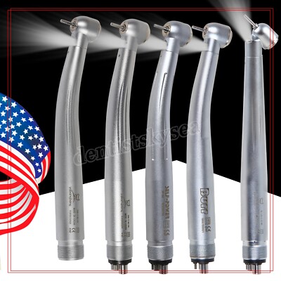 Dental LED E-generator Fiber Optic High Speed Handpiece 4 Holes KM
