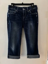 Silver Jeans Suki Womens  Sz. 30x22 1/2 Blue Denim Jeans Mid Capri